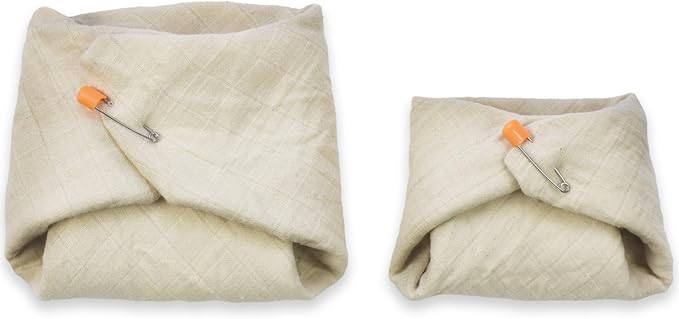 OsoCozy Organic Muslin Flat Cloth Diapers - Made of Ecologically Friendly, Soft, Absorbent, Double Layered 100% Organic Cotton. 6 Pack. Newborn Fits 6-12 Pounds.