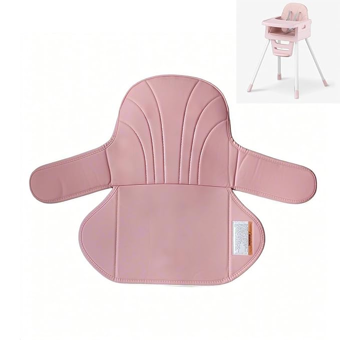 High Chair Pad - Easy Use Highchair Cushion, Soft Cover with 3-5 Point Harness for Baby, Padded Back Cover, Pink