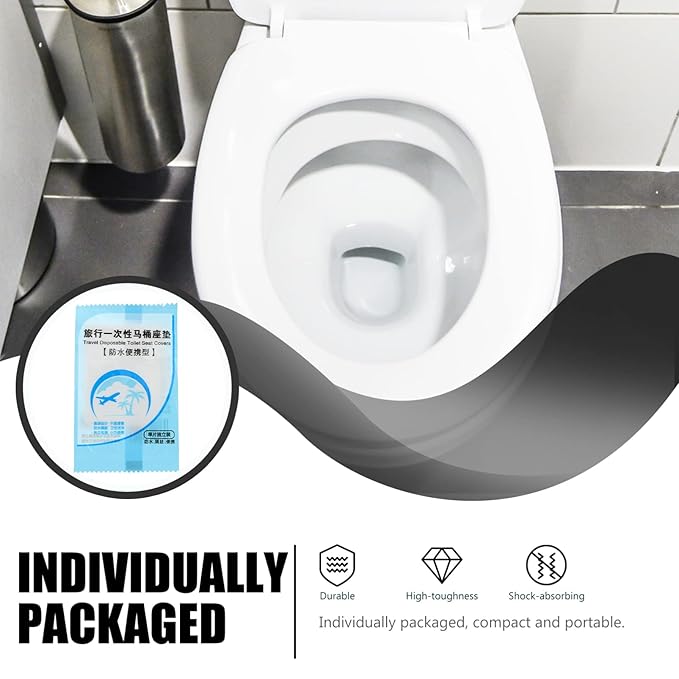 Healifty 2bags Disposable Toilet Seat Covers Cushions for Travel Public Restrooms Individually Packaged Portable Tear Resistant for Adults Boys and Girls