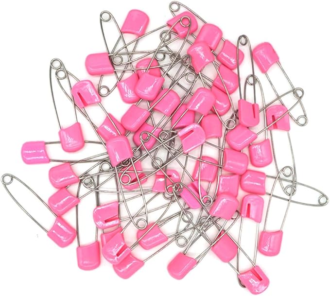 Baby Safety Pins Secure Clips for Fastening Baby Clothes Diaper Napkins 50pcs 60PCS 30PCS (Pink, 60 pcs)