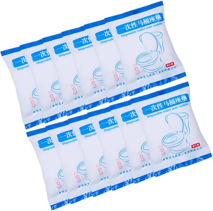 Healifty Disposable Toilet Seat Cover Portable Waterproof Toilet Mat Thickened Cushion for Travel Hotel Office Use Individual Package 8.26X6.69X3.93 Inch