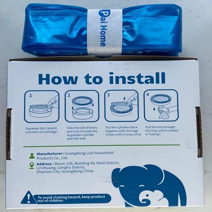 Pai Home Diaper Pail Refill Bags Compatible with Diaper Pails, 5-Pack, 1350 Count