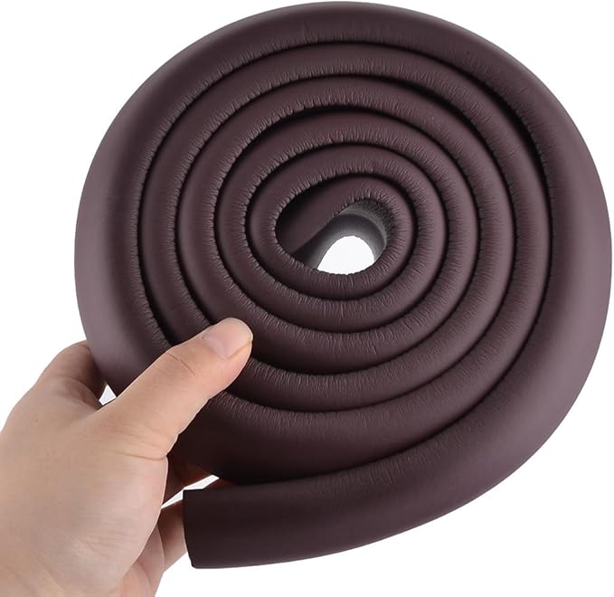 uxcell Foam Rubber Flat Furniture Dresser Corner Edge Protector Cushion 2 Pcs Dark Brown