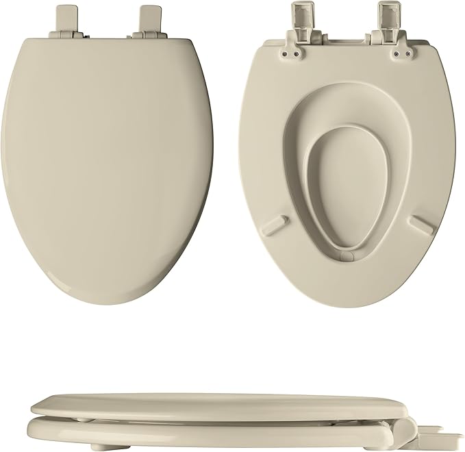 Mayfair NextStep2 Toilet Seat with Built-In Toddler Potty Training Seat, Slow Close, Easy Clean, Magnetic Removable Kids Seat, ELONGATED, Bone