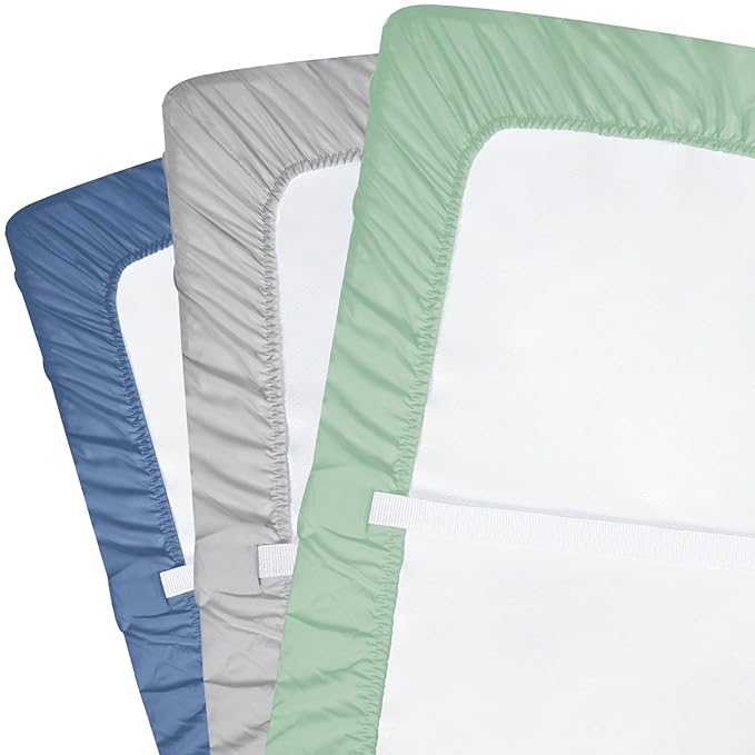 david's Kids 3 Pack Changing Pad Cover Set, Ultra Soft Breathable Cozy Microfiber Diaper Change Table Sheets for Baby Girls, Fit Most Changing Pads, Grey & Sage & Navy Blue