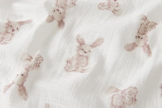 Little Jump Muslin Changing Pad Cover for Baby Girls Boys, 100% Cotton Soft Breathable Changing Table Covers, Baby Diaper Change Table Pad Cover, 2 Pack (Bunny)