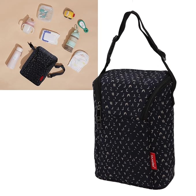 Garosa Breastmilk Bottle Thermal Bag Breastmilk Cooler Bag Bottle Storage Bag Insulation Tote Pouch Stylish Large Capacity for Nursing Mom Lunch(Dark Blue)