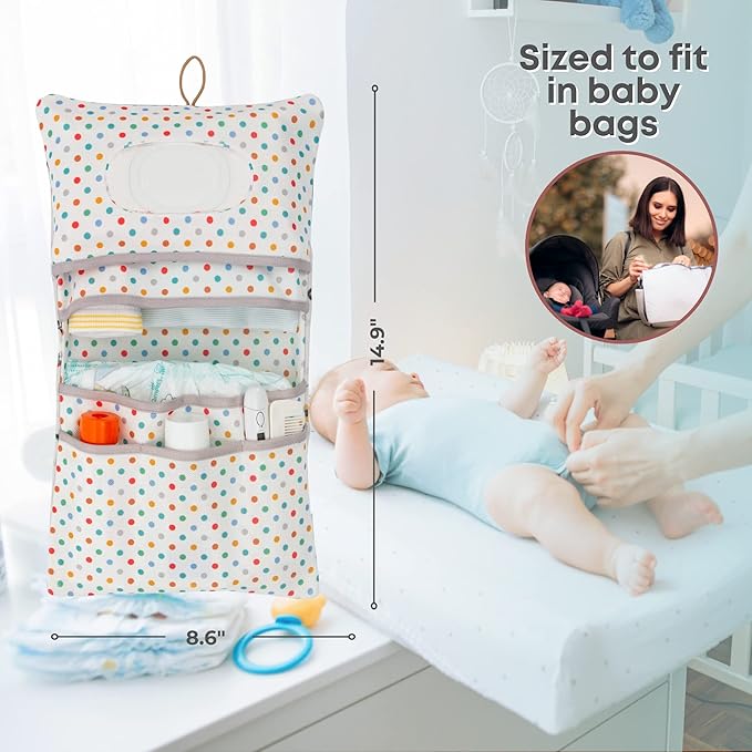 HAMUR Baby Diaper Bag Organizer – Compact & Foldable Stroller Pouch for Newborn Essentials | Travel-Friendly | Fits Boys & Girls (Animal)