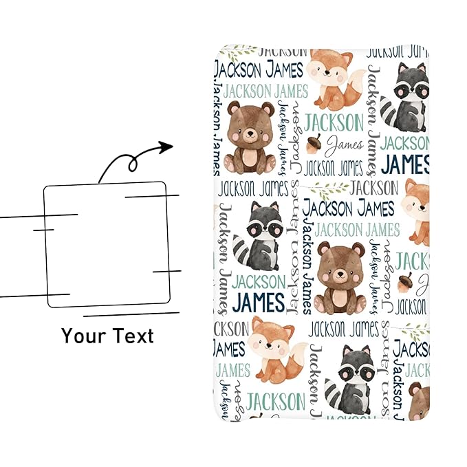 Personalized Toddler Changing Pad Cover - Custom 2 Piece Comfortable Animal Theme Changing Pad Covers for Baby Boys and Girls, Birthday Gift for Toddlers
