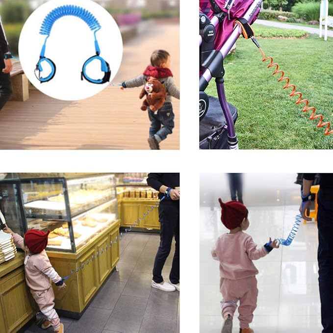 AKOAK Anti Lost Wrist Link Safety Wrist Link for Toddlers and Kids,Toddler Harness Walking Leash,Orange,1.5 Meters(4.9ft)