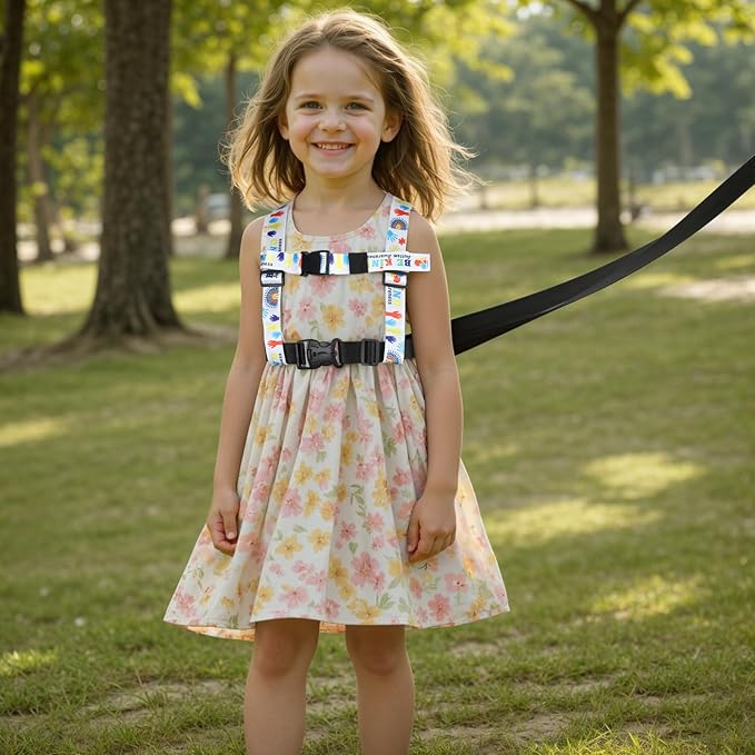 Safety Walking Harness and Leash for Autism & Special Needs Kids Ages 3-6 with Easy-Adjust Tether + Emergency Grab Handle for Wandering Prevention & Calm Outdoor Adventures