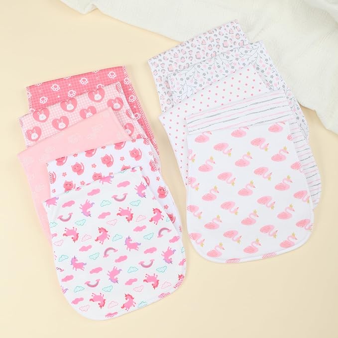10-Pack Burp Cloths for Baby Boys and Girls - Organic Baby Burp Cloth,Baby Washcloths, Burp Rags, Large Neutral Burp Clothes for Newborn