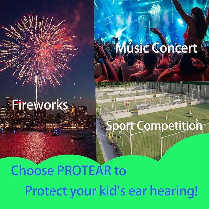 Kids Hearing Protection,25dB NRR Noise Reduction,Sound Proof for Kids,Toddler,Safety Earmuffs for Concert,Airplane,Autism,Monster Jam,Travel,School- Football