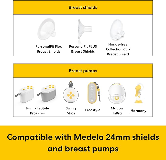 Medela Compatible Flange Breast Shield Inserts 15mm, 18mm, 21mm Replacement Accessory Pump Part, 2 of Each Size, 6PC
