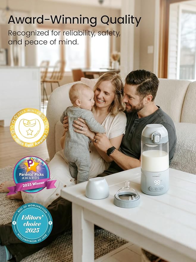 Grownsy Detachable Portable Bottle Warmer for Travel On the Go, All-in-One Milk Warmer with Nipple, Dual Heating Modes for Breastmilk & Formula, 2 Min Fast Heating, Long Battery Life (Green)