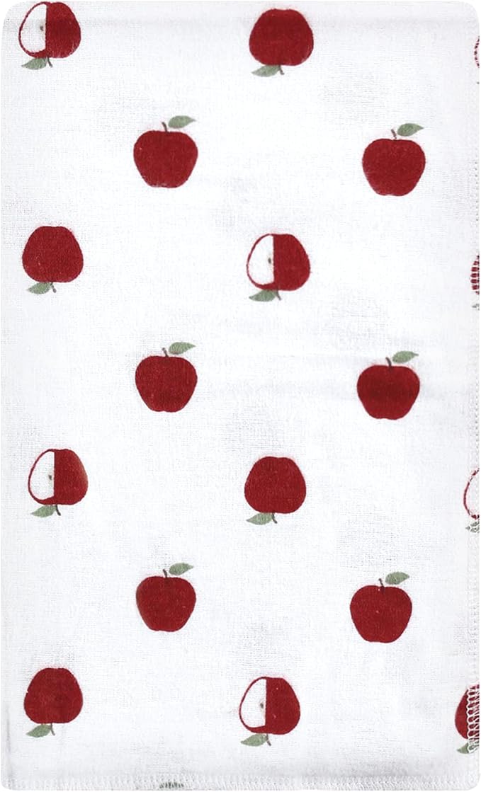 Luvable Friends Hudson Baby Flannel Burp Cloths 10pk, Red Apple Orchard