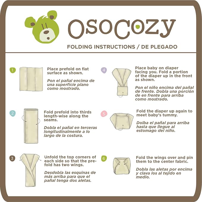 OsoCozy Economy Flat Cloth Diaper Package - 36 Unbleached Cotton Birdseye Weave Flat Diapers, 3 Snappi Diaper Fasteners, 4 OneSize Diaper Covers (NightSky, Midnight Blue, Tropical, Deep Red)