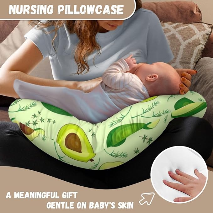 Forchrinse Green Avocado Nursing Pillow Cover for Girls Princess Nursing Pillow Slipcover for Breastfeeding Moms,Easy to Care