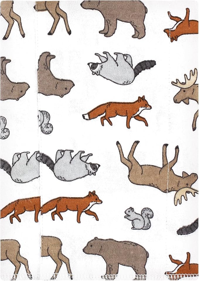 Luvable Friends Hudson Baby Flannel Burp Cloths 7pk, Woodland Animal Adventure