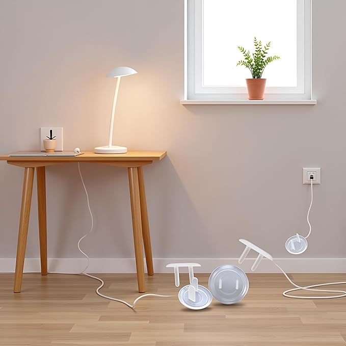 10Pcs White US Power Socket Electrical Outlet Safety Guard for Protection Anti Electric Shock Plugs Protector Cover Socket Cover Plate,Electrical Safety 1.18×0.71in