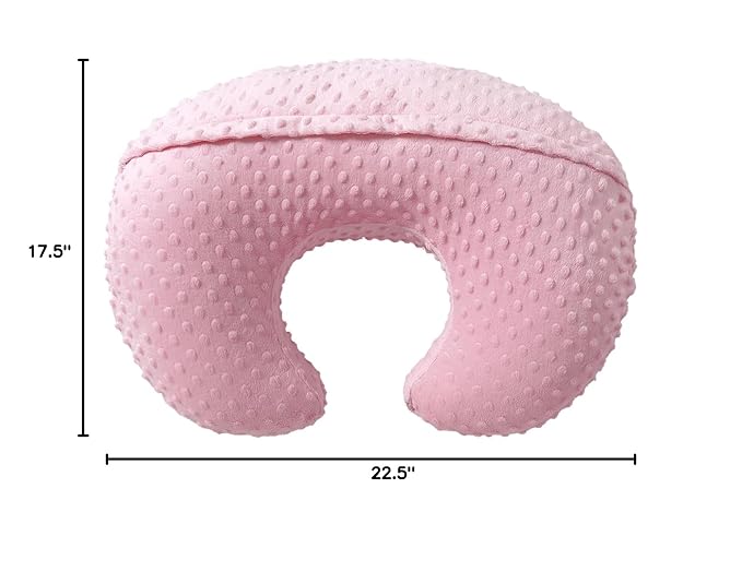ESEN Baby Nursing Pillow and Body Positioner for Breast Feeding and Bottle Feeding, Ultra Soft Baby Breastfeeding Pillows with Removable Nursing Pillow Cover for More Support for Mom and Baby (Pink)