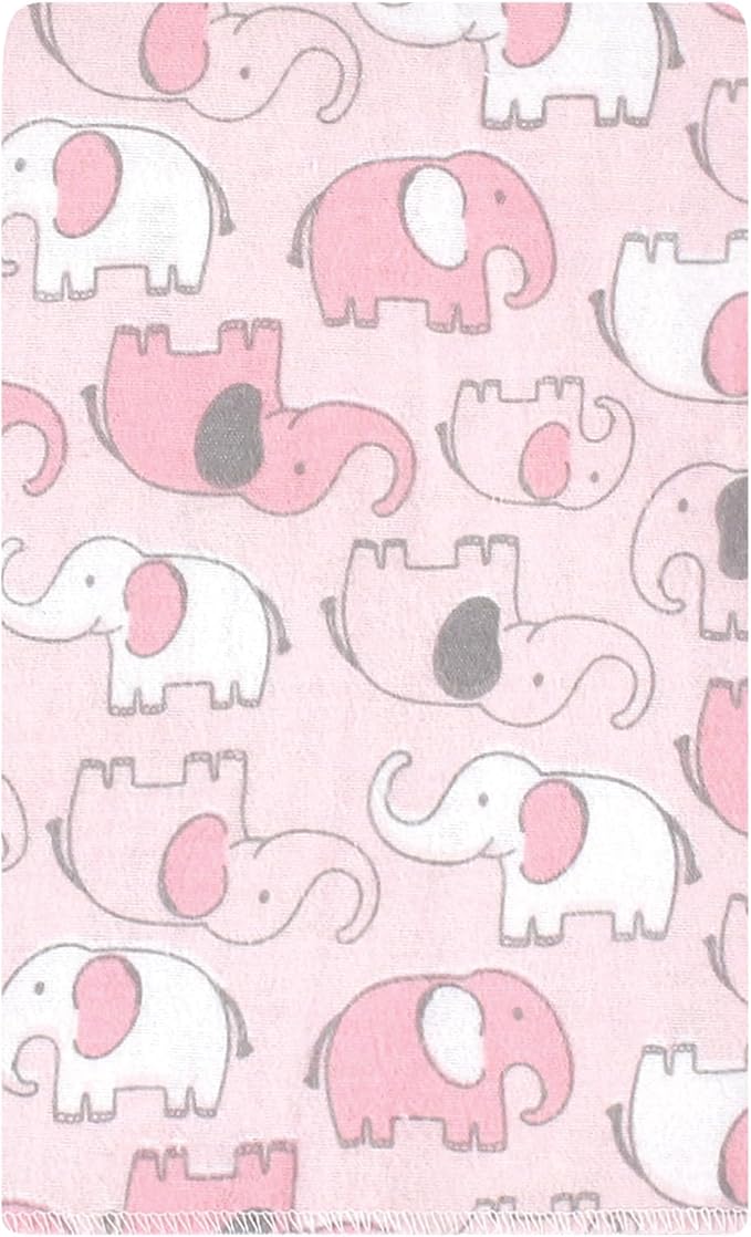 Luvable Friends Hudson Baby Flannel Burp Cloths 10pk, Pink Elephant Parade