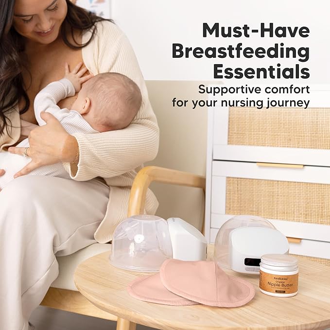 Organic Nursing Pads - 14 Washable Breast Pads for Breastfeeding, Wash Bag, Viscose Derived from Bamboo Reusable Nipple Covers for Breastfeeding Essentials, Soft & Absorbent(Pink Sand, L 5")