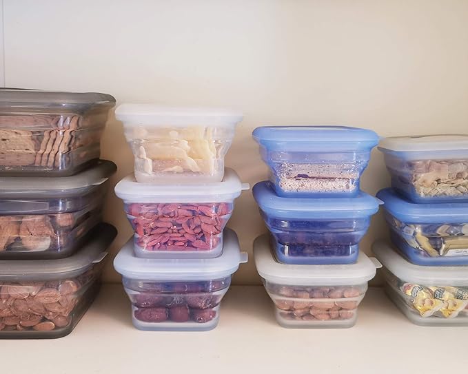 Minimal Reusable Silicone Food Storage Containers
