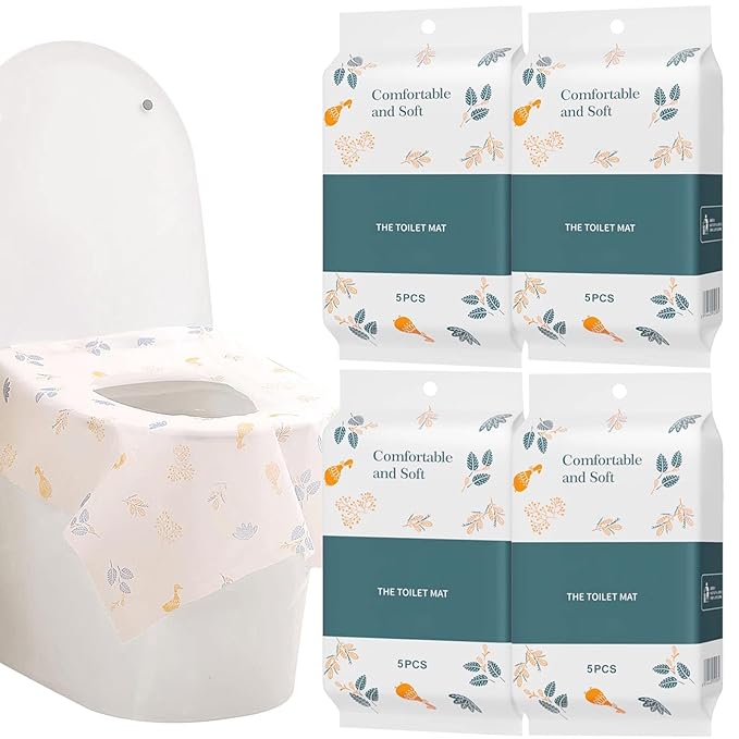 20 Pcs Disposable Toilet Seat Covers,Large Waterproof Toilet Seat Covers for Toddlers Kids Adults,Portable Individually Wrapped for Toddler Potty Training,Public Restrooms,Travel