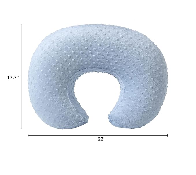 Nursing Pillow Cover, Breastfeeding Pillow Slipcover Snugly Fits for Nursing Pillow for Baby Boys and Girls, Premium Quality Microfiber, Ultra Soft Comfortable (Blue)