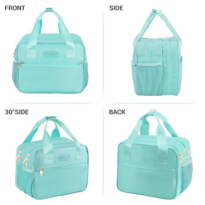PIIOSER Breastmilk Cooler Travel Bag with Ice Pack, Compatible with Wearable Breast Pumps & Accessories - Portable Hands Free Breast Pump Carrying Case for Nursing & Working Moms, Green