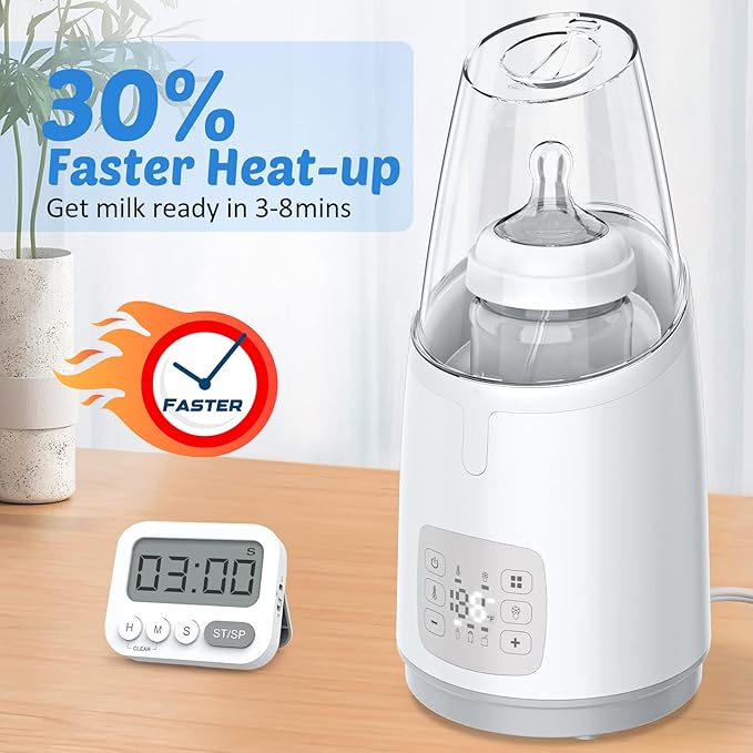 Baby Bottle Warmer for Breastmilk, Baby Food Warmer with Timer and Auto Shut Off