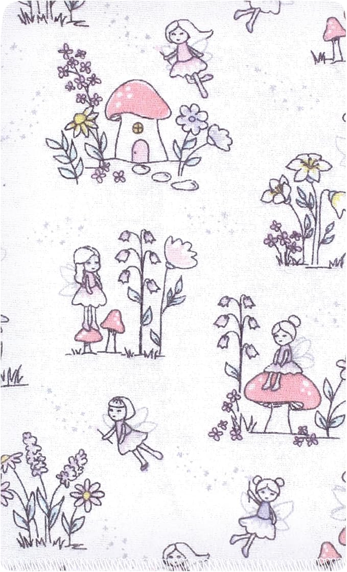 Luvable Friends Hudson Baby Flannel Burp Cloths 10pk, Garden Fairy Tale