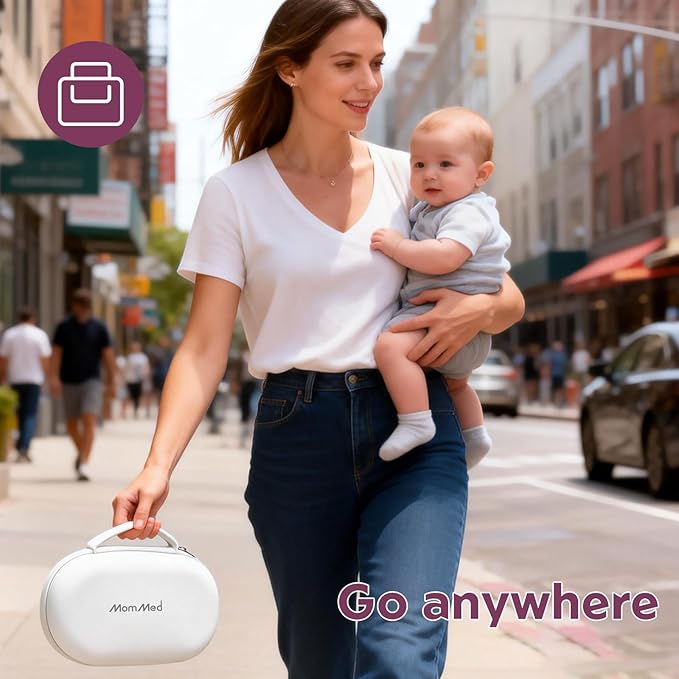MOMMED Breast Pump Carrying Case, Hard Shell Protective Storage Bag Wearable Pumps & Cozy, Water-Resistant & Portable Breast Pump Case with Interior Strap