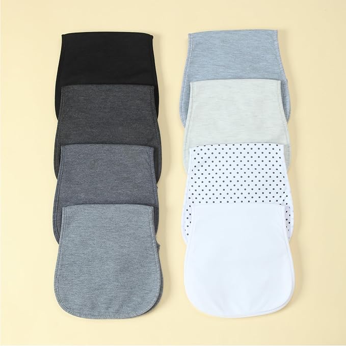 Waterproof Baby Burp Cloths 8-Pack - 4-Layer Super Absorbent Fabric, Extra Soft Plush Spit Up Rags for Newborns Infants, Unisex for Baby Boy Girl, Milk Spit Up Infant Towels