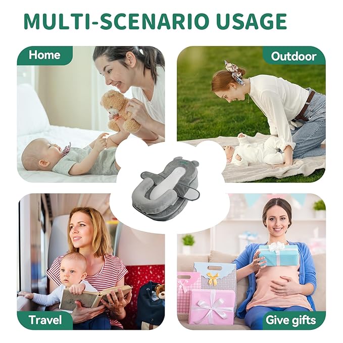 Rootling Baby Feeding Pillow, Anti Overflow Feeding Pillow for Reducing Spit-Up, Safety Nursing Pillow, Baby Lounger Reflux Wedge Breastfeeding, Removable top and Bottom