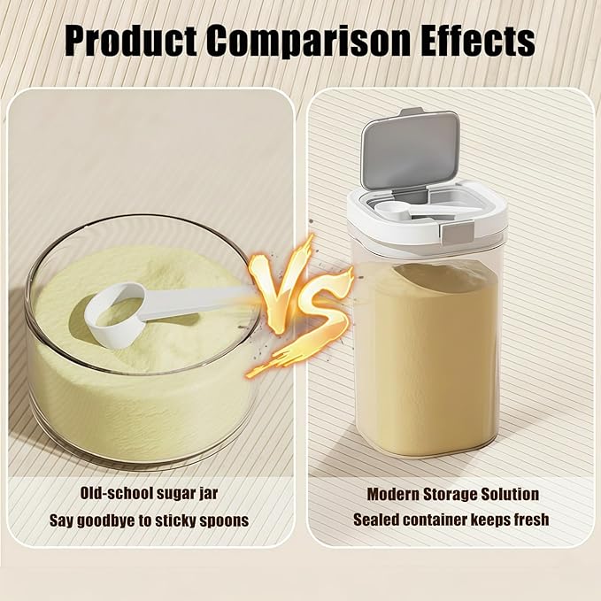 Formula Container to go-1800ml Travel Dispenser BPA Free Airtight Container with Spoon & Layered Storage,Sealed Lid,Stackable,Easy-Clean,Ideal for Coffee,Flour,Sugar,Cereal,Milk Powder(61oz)