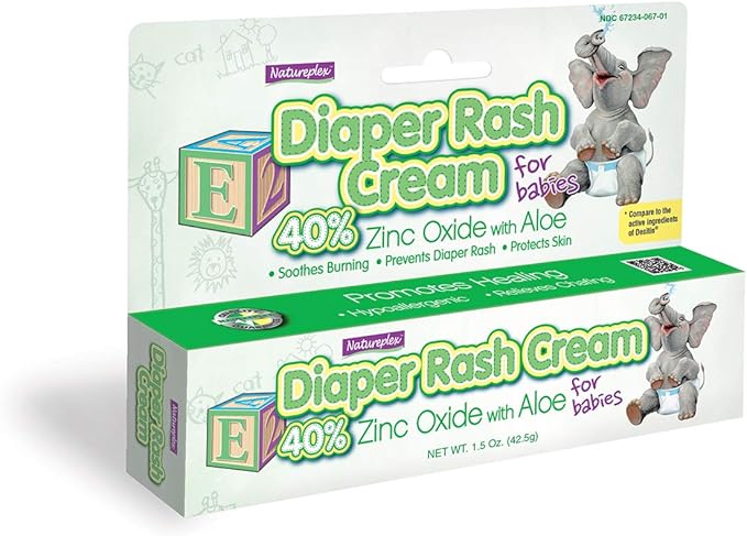 Diaper Rash Cream for Babies 40% Zinc Oxide with Aloe 12 Pack