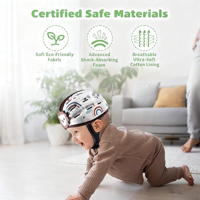 Baby Helmet for Crawling Walking - Breathable Baby Head Protector for 1-2 Years, Infant Safety Helmets for Toddler Walking, Expandable and Adjustable, Ultra-Lightweight