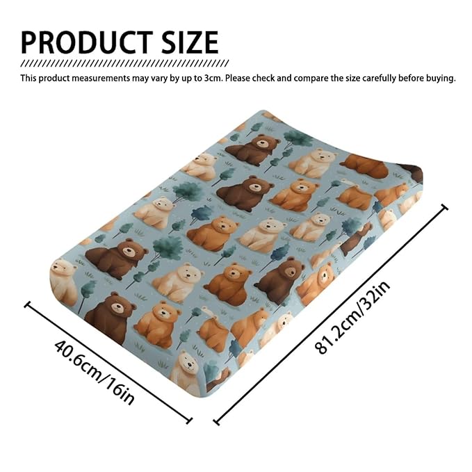 Jungle Animals Diaper Changing Pad Covers for Baby Boys Girl Lion Tiger Giraffe Changing Mat Cover Infant Newborn Changing Table Sheet Fitted 32”x16” Changing Pad Covers