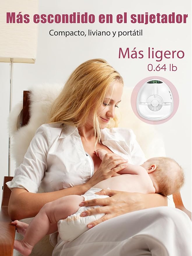 Lulia Breast Pump Hands Free, Wearable Breastfeeding Pump with 4 Mode and 9 Level, Strong Suction, Painless, Anti-Backflow, BPA Free, Portable Electric Breast Pumps with 17/19/21/24MM Flanges