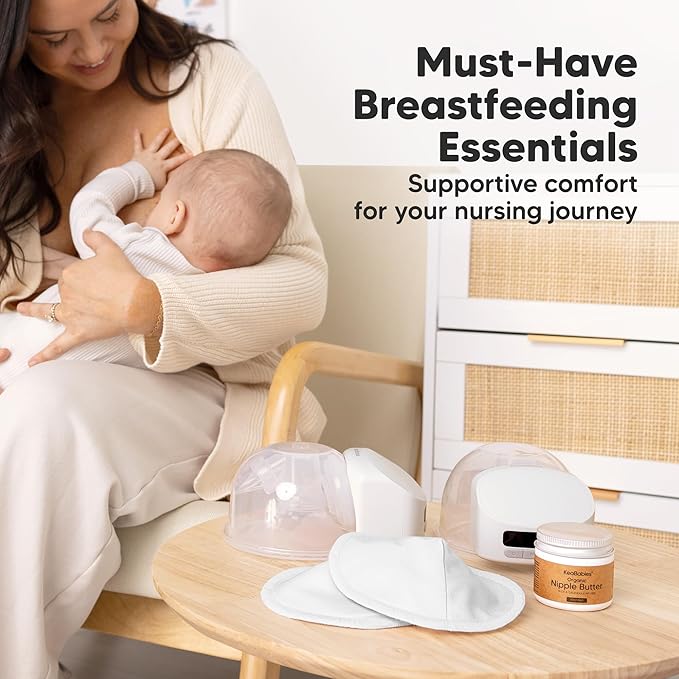 Organic Nursing Pads - 14 Washable Breast Pads for Breastfeeding, Wash Bag, Viscose Derived from Bamboo Reusable Nipple Covers for Breastfeeding Essentials, Soft & Absorbent (Soft White, M 4.6")