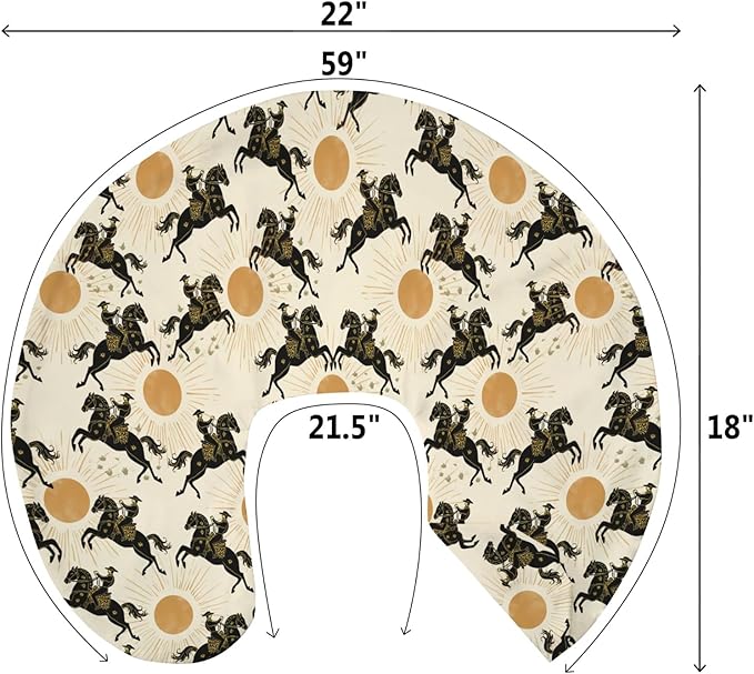 Western Cowboys Sunshine Nursing Pillow Covers for Boy Girl Cowboy Horse Sun Nursery Feeding Pillowcase for Breastfeeding Pillows Wild West Desert Soft Stretchy Removable Covers for Newborn Infant