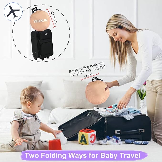 Crib Tent to Keep Baby from Climbing Out, Wonderful Stars Breathable Pop-up Mosquito Net, Protable Baby Tent, Safety Crib Net Pack and Play Bed Canopy