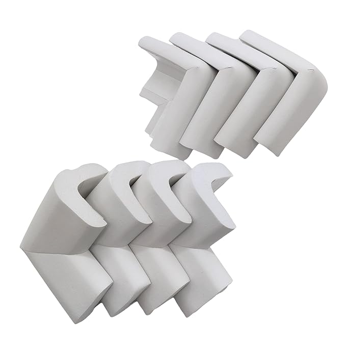 M2cbridge L Shape Extra Thick Furniture Table Edge Protectors Foam (8 Corners(White))