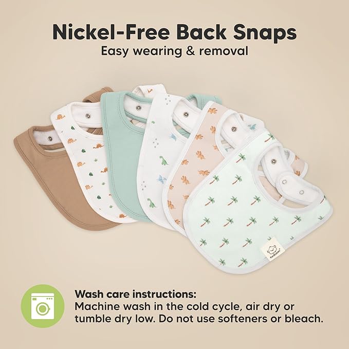 8-Pack Organic Baby Bibs for Boys, Girls - Soft Cotton Drooling and Teething Bibs for Baby Girl & Boy, Extra Absorbent, Easy to Clean & Put On for Toddler, Newborn, Infant 0-24 Months (Roarsome)