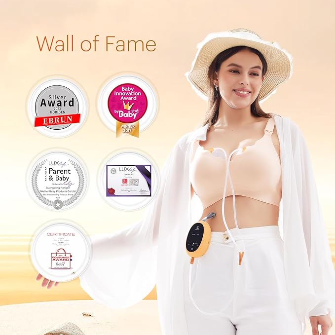 Upgraded Wearable Hands Free Breast Pump: D6 Portable Low Noise Breastfeeding Pumps with 3 Modes & 9 Levels & Memory Function | Leak-Proof Double-Seal Design | Strong Suction 15/17/21/25mm Flange