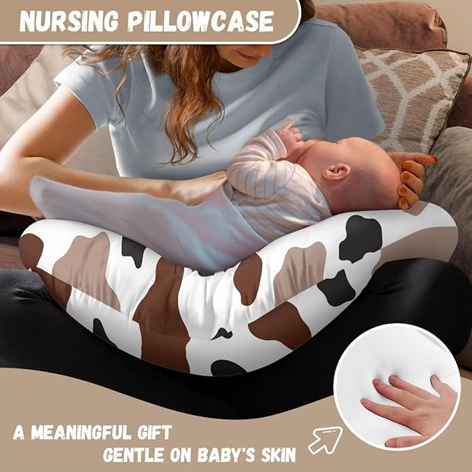 Dark Color Cow Stripes Nursing Pillow Cover Baby Breastfeeding Slipcover Infant Newborn Nursery Bottle Pillowcase Baby Essentials