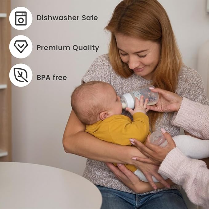 8 Count Baby Bottle Lids Compatible with Philips Avent Baby Bottles, Soft & Safe PP Bottle Caps for Avent Natural Plastic and Glass Bottles, BPA Free Baby Bottle Covers for Philip Avent Glass Bottle