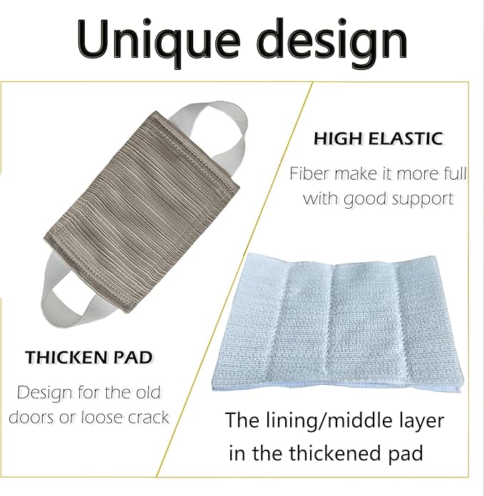 Baby Proof Door Silencer & Cloth Latch Cover, Quiet Close Anti-Slam Pads to Prevent Slamming and Accidental Locking, for Nursery and Toddler Safety (3, Brown, 4.1 * 3.1 inches)